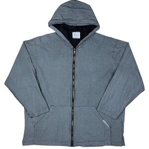 Fresh Produce Gingham Zip Up Hoodie Jacket Adult L Checkered Lightweight USA